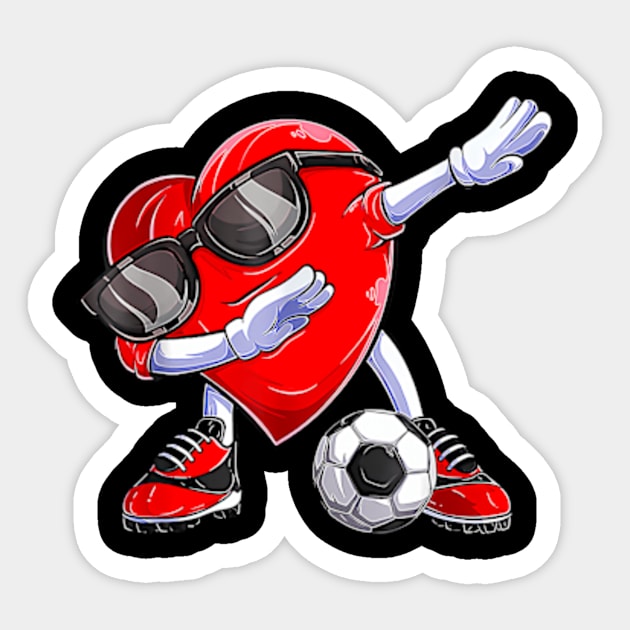 Dabbing Soccer Ball Heart Valentines Day Boys Kids Sticker by Daysy1